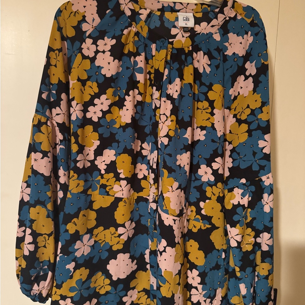 CAbi Women's Floral Blouse - Black, Blue, Yellow, Pink
